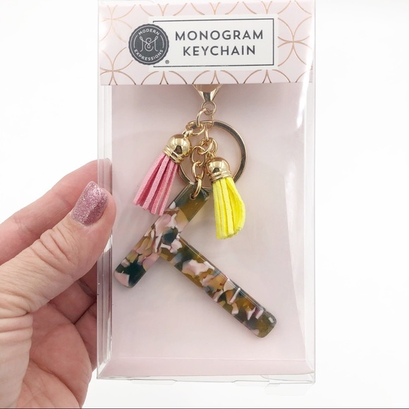 Modern Expressions Black/&Gold Tassle Key Chains
